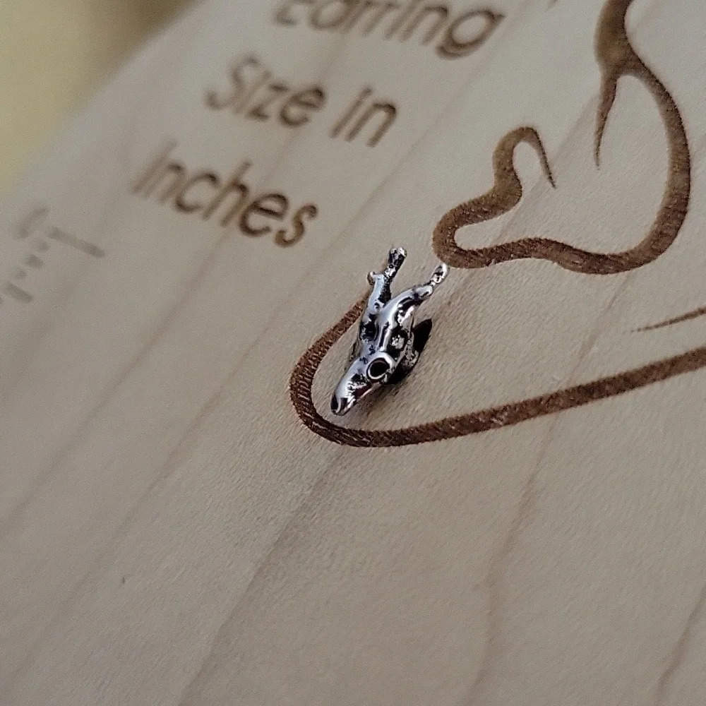 🔥LAST PAIR🔥 Goth Deer Skull Stud Earrings, S925